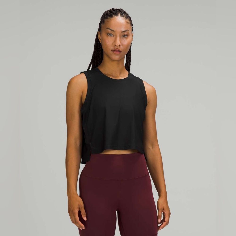 Lululemon Mesh Back Cropped Train Tank Top
| Small | Black